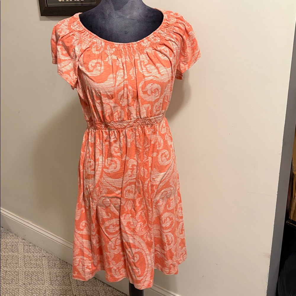 Sonoma Coral and White Knit Dress